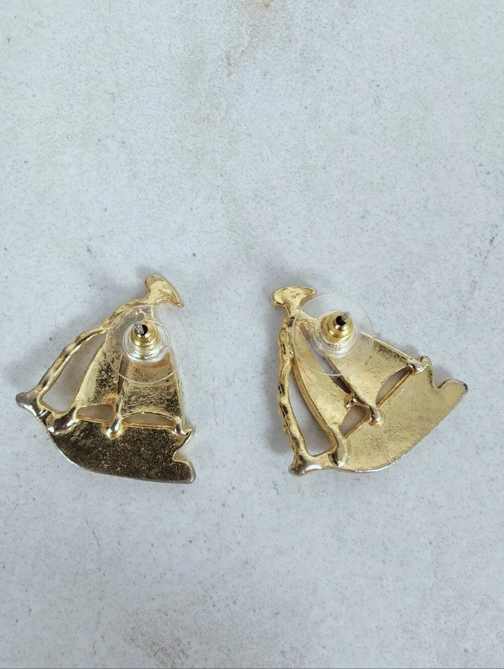 VTG Gold-Tone Enamel Sailboat Yacht 1